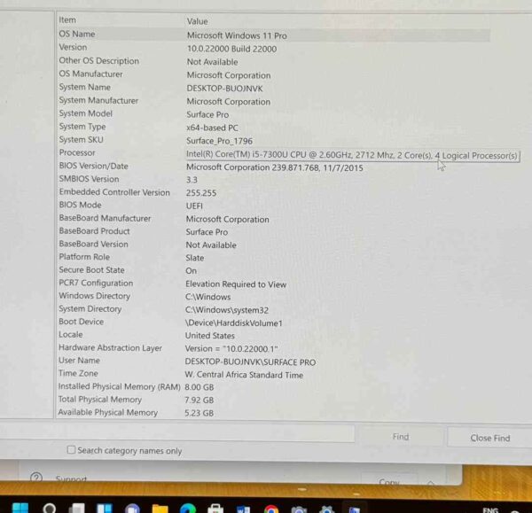 Microsoft Surface Pro 1796 i5 (7th gen) - Image 7